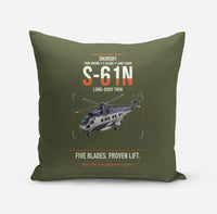 Thumbnail for Sikorsky S-61N design on green army pillow