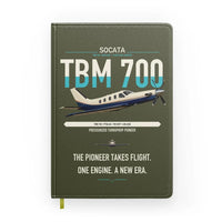 Thumbnail for Socata TBM 700 design on green army notebook