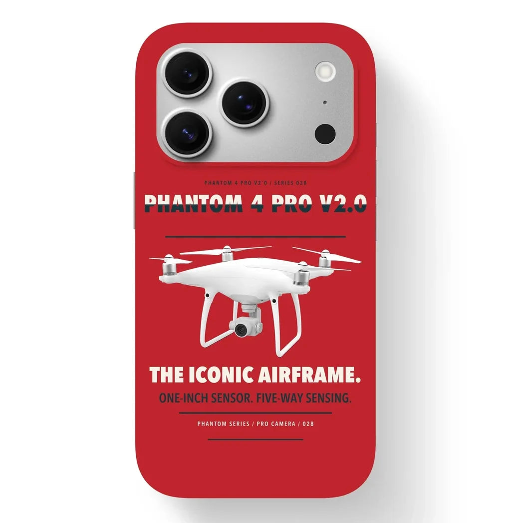 DJI Phantom 4 Pro V2.0 Case design on red iphone case