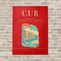 Thumbnail for Curacao International Airport CUR - Canvas Framed - Red