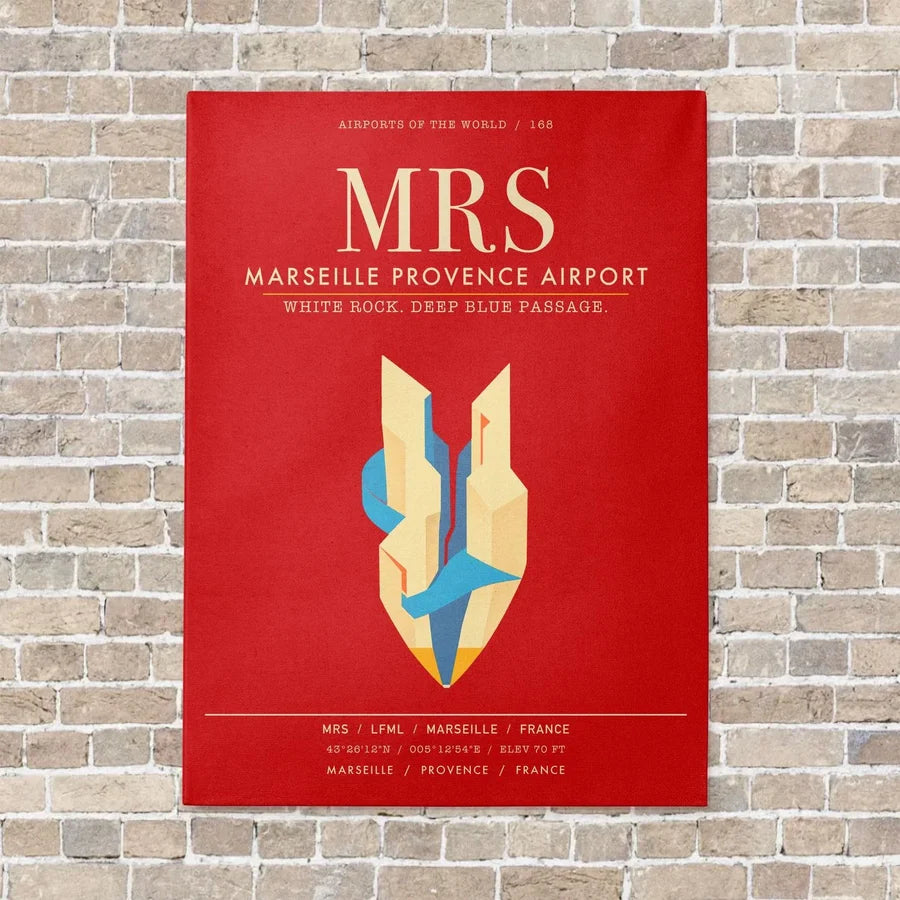 Marseille Provence Airport MRS - Canvas Framed - Red