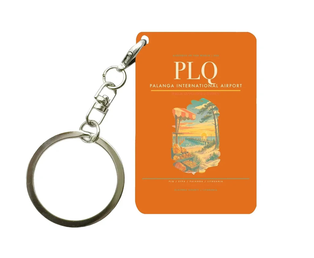 Palanga International Airport (PLQ) design on orange key chain