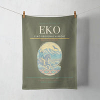 Thumbnail for Elko Regional Airport (EKO) design on green army towel