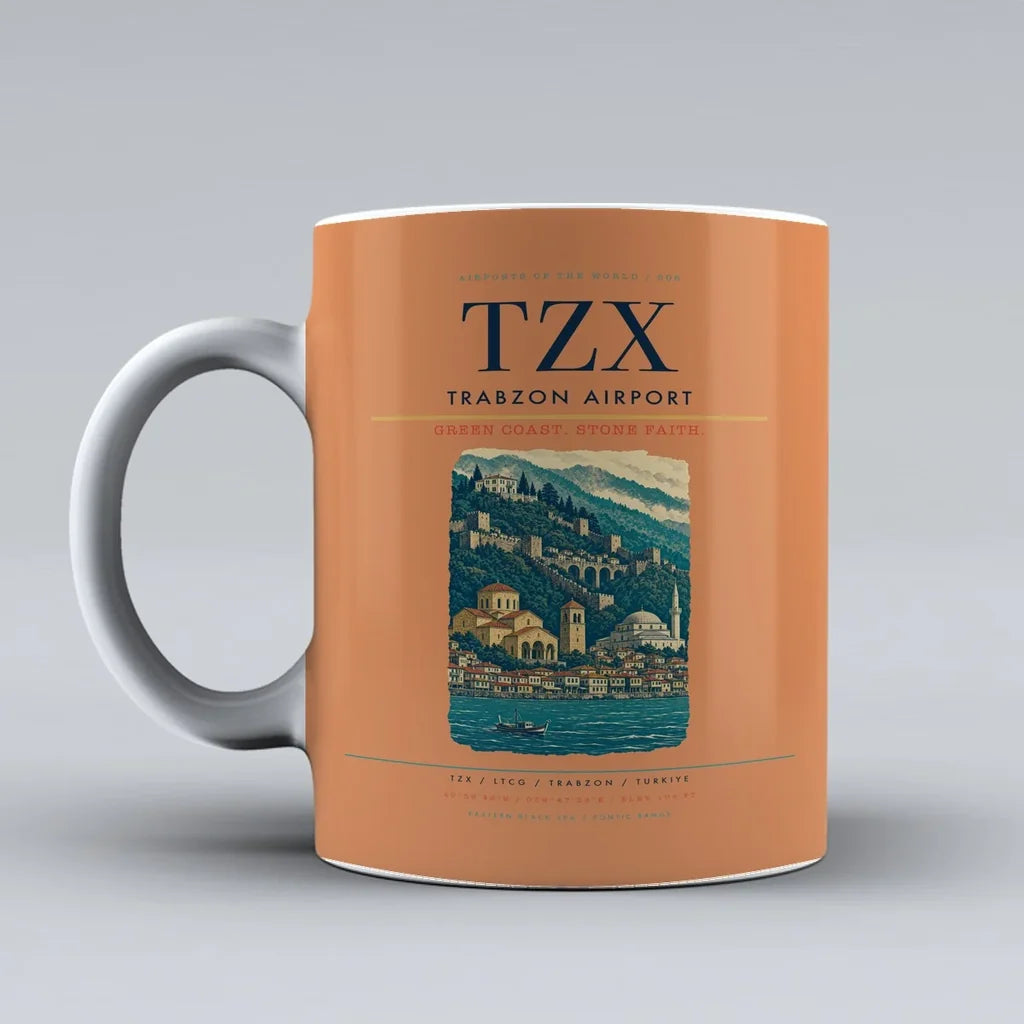 Airport TZX Mug design on orange trabzon