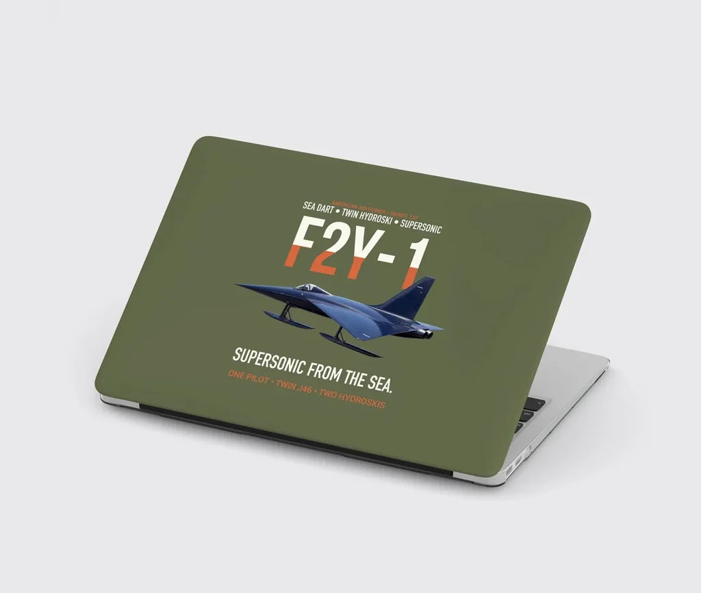 F2Y-1 Sea Dart Supersonic from the Sea design on green army MacBook case