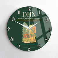 Thumbnail for Dothan Regional Airport (DHN) design on dark green no frame wall clock
