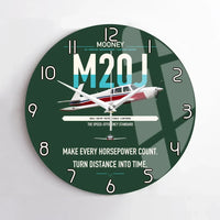 Thumbnail for Mooney M20J 201 design on dark green no frame wall clock