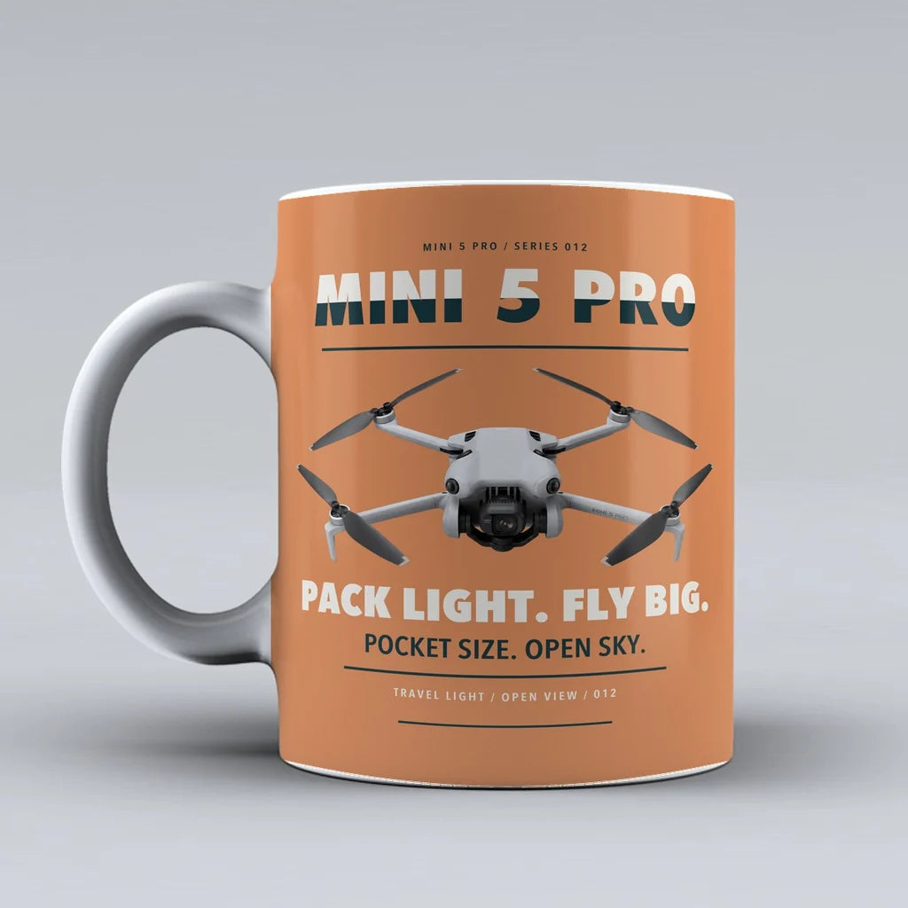 Mini 5 Pro Mug design on orange dji