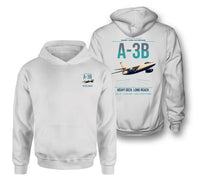 Thumbnail for A-3B Skywarrior design on white double-side hoodie