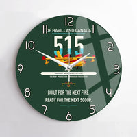 Thumbnail for De Havilland Canadair 515 design on dark green no frame wall clock
