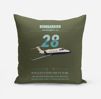 Thumbnail for Bombardier Learjet 28 design on green army pillow