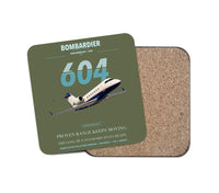 Thumbnail for Bombardier Challenger 604 design on green army 1 piece coaster