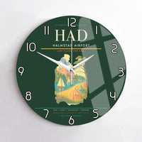 Thumbnail for Halmstad Airport (HAD) design on dark green no frame wall clock