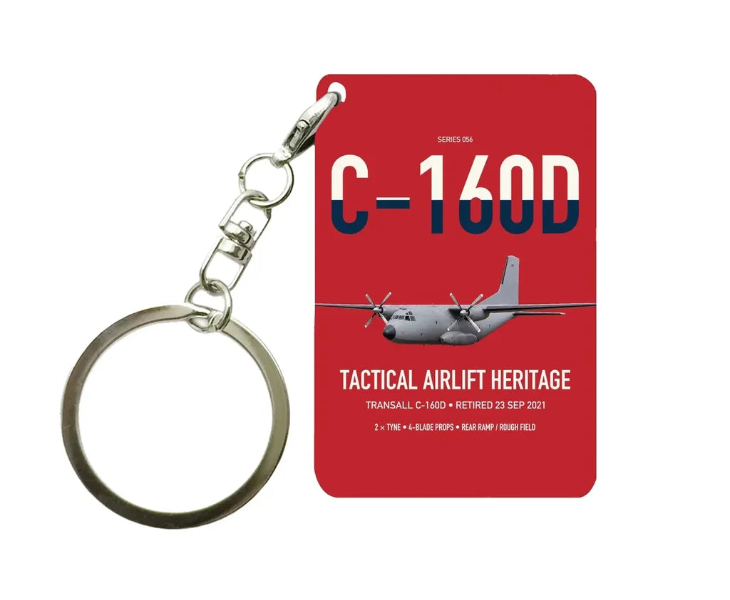 Transall C-160D design on red designed key chain, double-side print