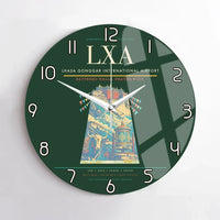 Thumbnail for Lhasa Gonggar International Airport (LXA) design on dark green no frame wall clock