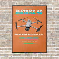 Thumbnail for DJI Matrice 4D vertical canvas print - framed - orange background