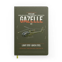 Thumbnail for Westland Gazelle AH1 design on green army notebook