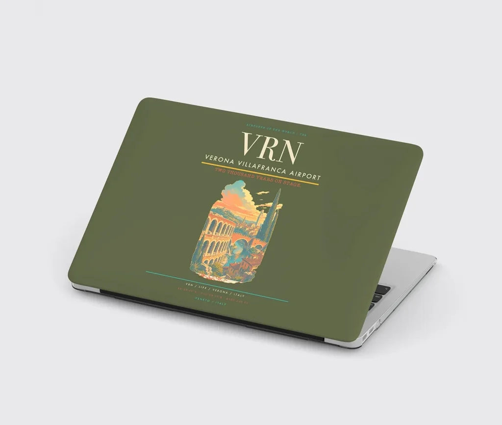 Verona Villafranca Airport (VRN) design on green army MacBook case