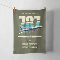 Thumbnail for Boeing 787-10 Dreamliner design on green army towel