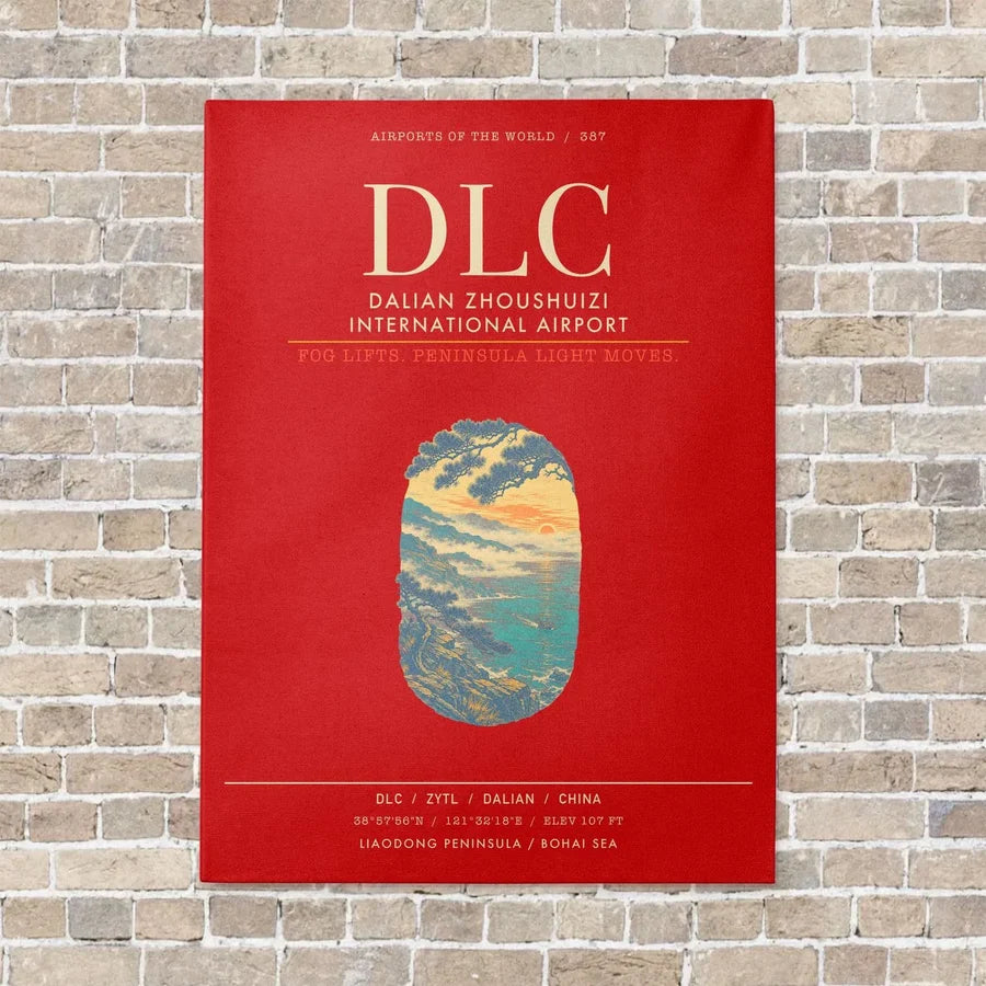 Dalian Zhoushuizi International Airport DLC - Canvas Framed - Red