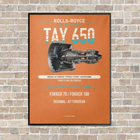 Thumbnail for TAY 650 vertical canvas print - framed - orange background