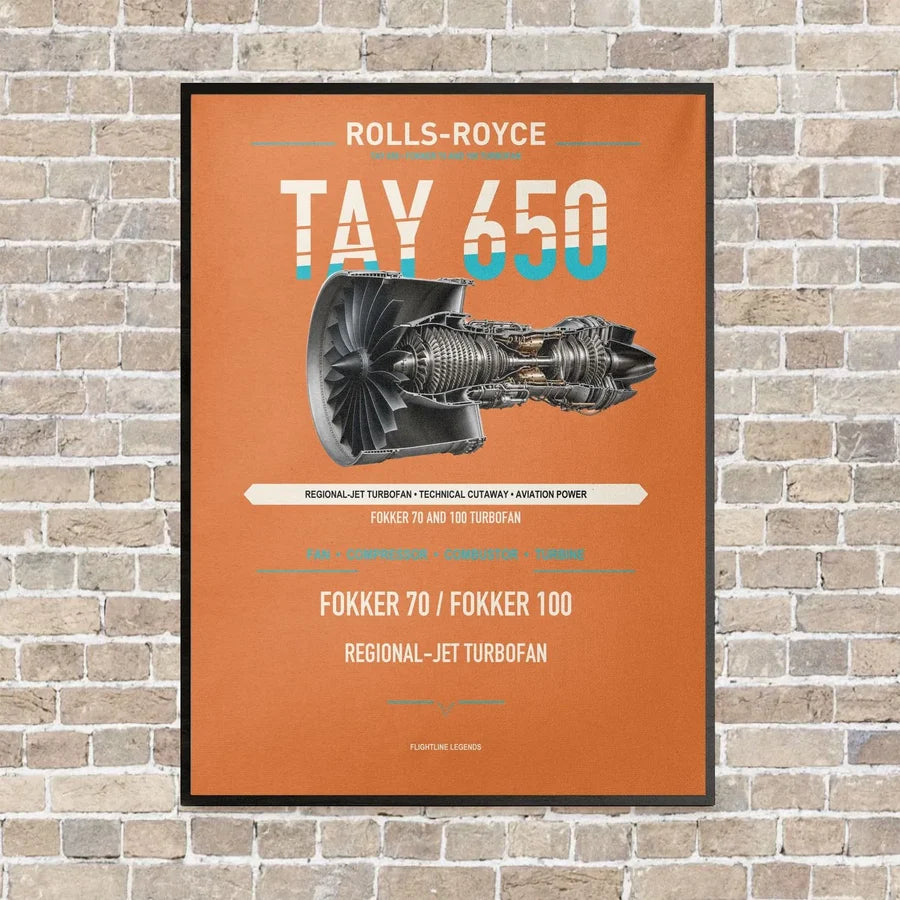 TAY 650 vertical canvas print - framed - orange background