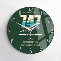 Thumbnail for Boeing 747-200B design on dark green no frame wall clock