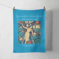 Thumbnail for VINTAGE G4515 - The Hospital Flight South - Designed Towels design on turquoise