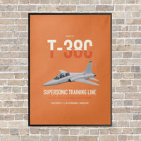 Thumbnail for T-38C Talon vertical canvas print - framed - orange background