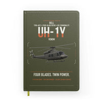 Thumbnail for Bell UH-1Y Venom design on green army notebook