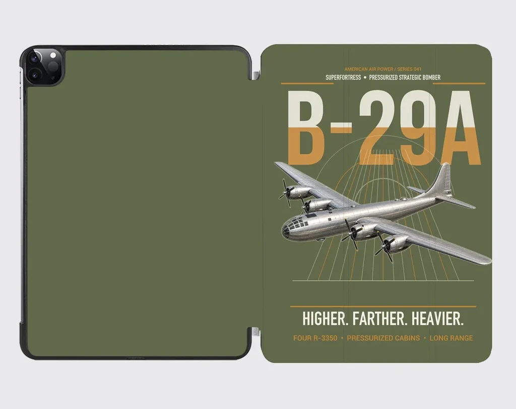 B-29A Superfortress design on green army ipad tablet case