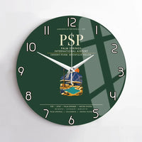 Thumbnail for Palm Springs International Airport (PSP) design on dark green no frame wall clock