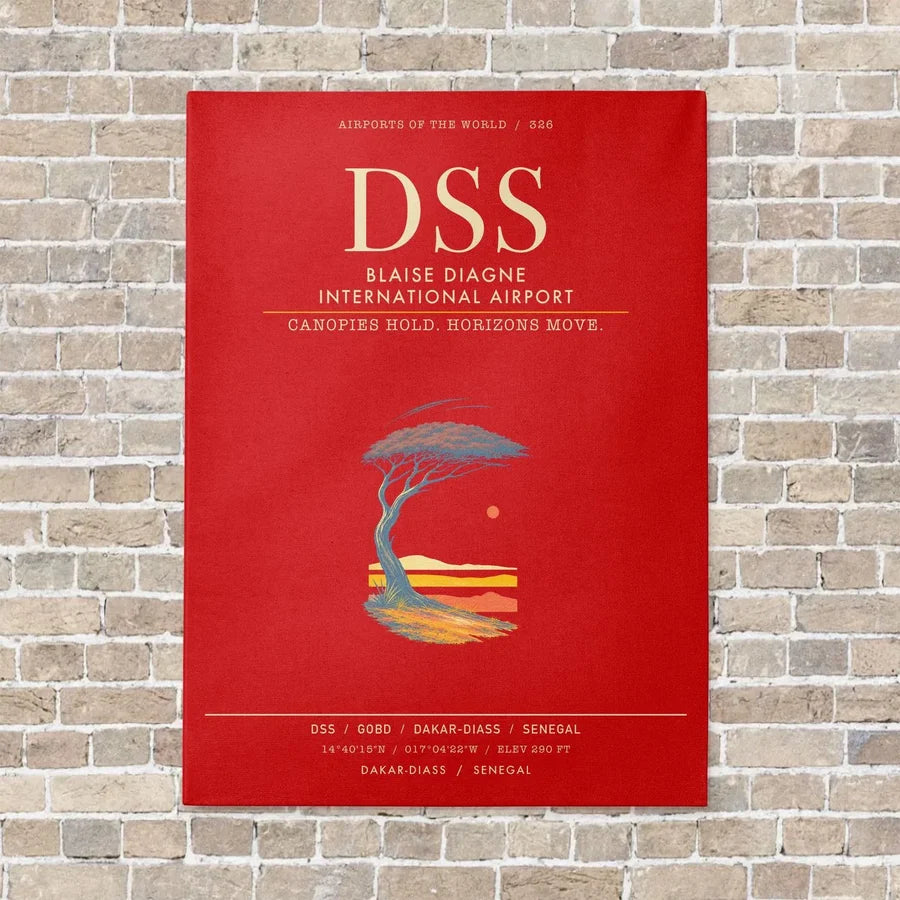 Blaise Diagne International Airport DSS - Canvas Framed - Red