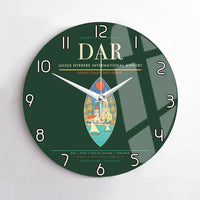 Thumbnail for Julius Nyerere International Airport (DAR) design on dark green no frame wall clock