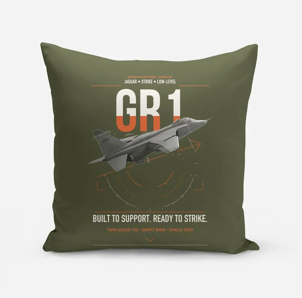 SEPECAT Jaguar GR1 design on green army pillow