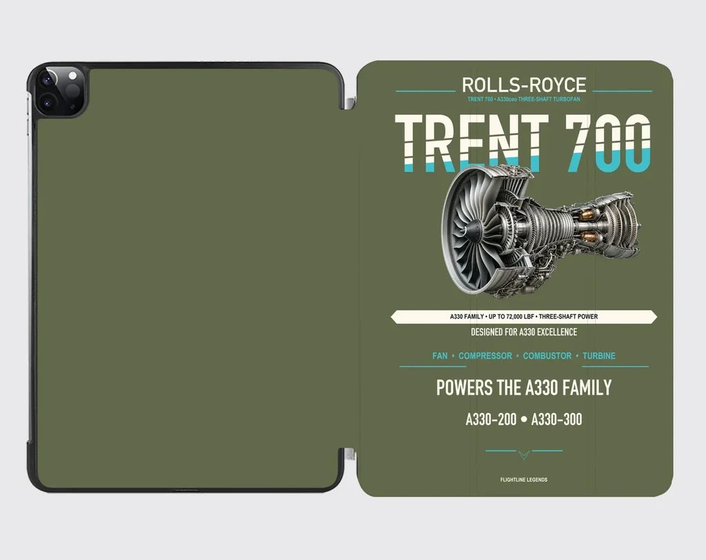 TRENT 700 design on green army ipad tablet case