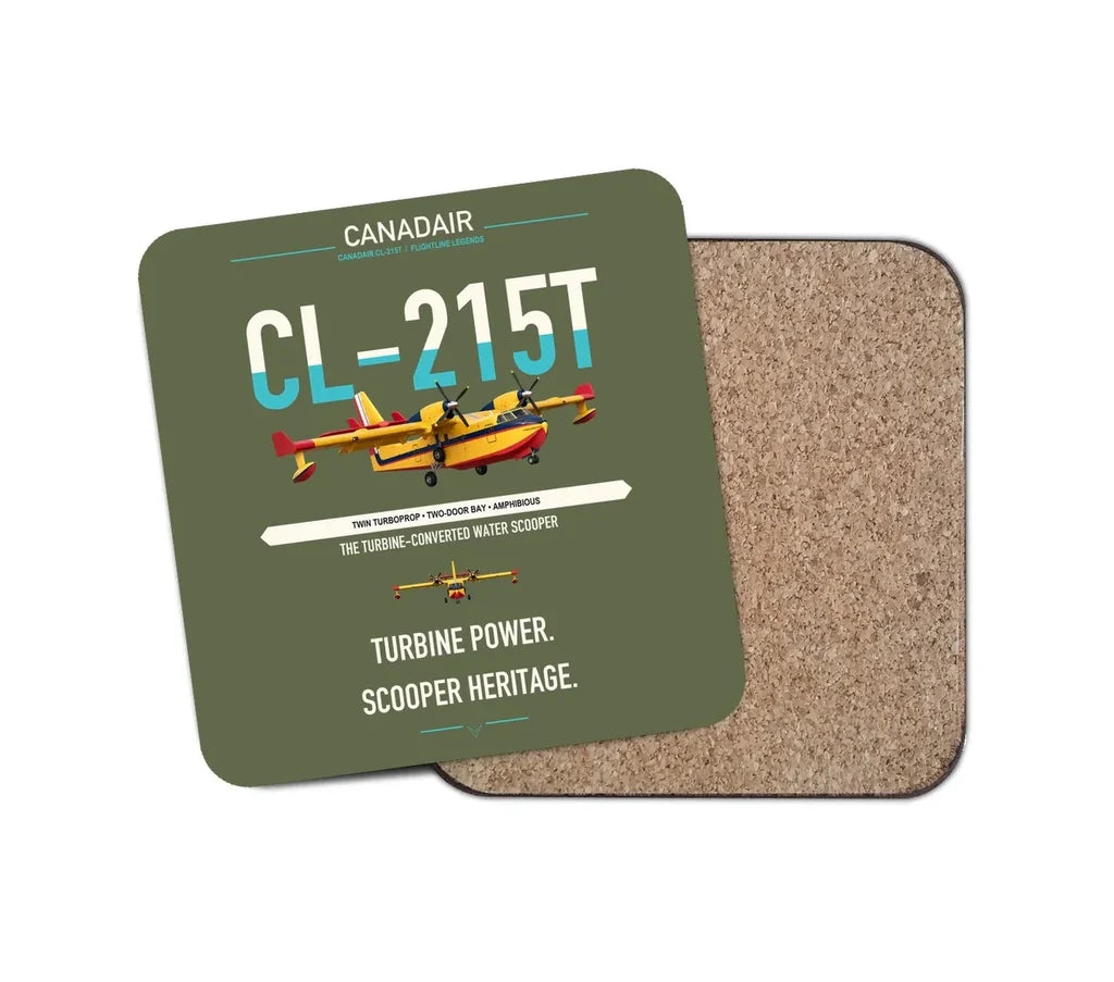 Canadair CL-215T design on green army 1 piece coaster