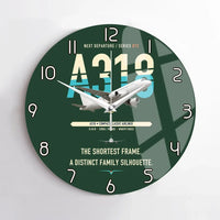 Thumbnail for Airbus A318 design on dark green no frame wall clock