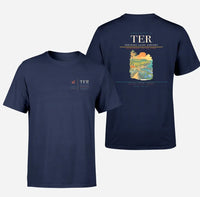Thumbnail for Terceira Lajes Airport (TER) design printed on navy blue double-side t-shirt