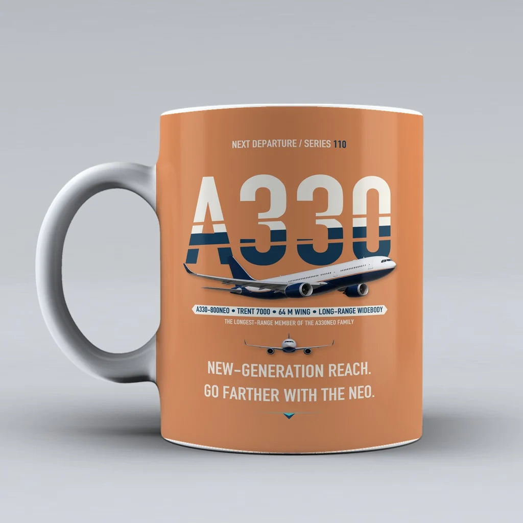 A330-800neo Mug design on orange airbus