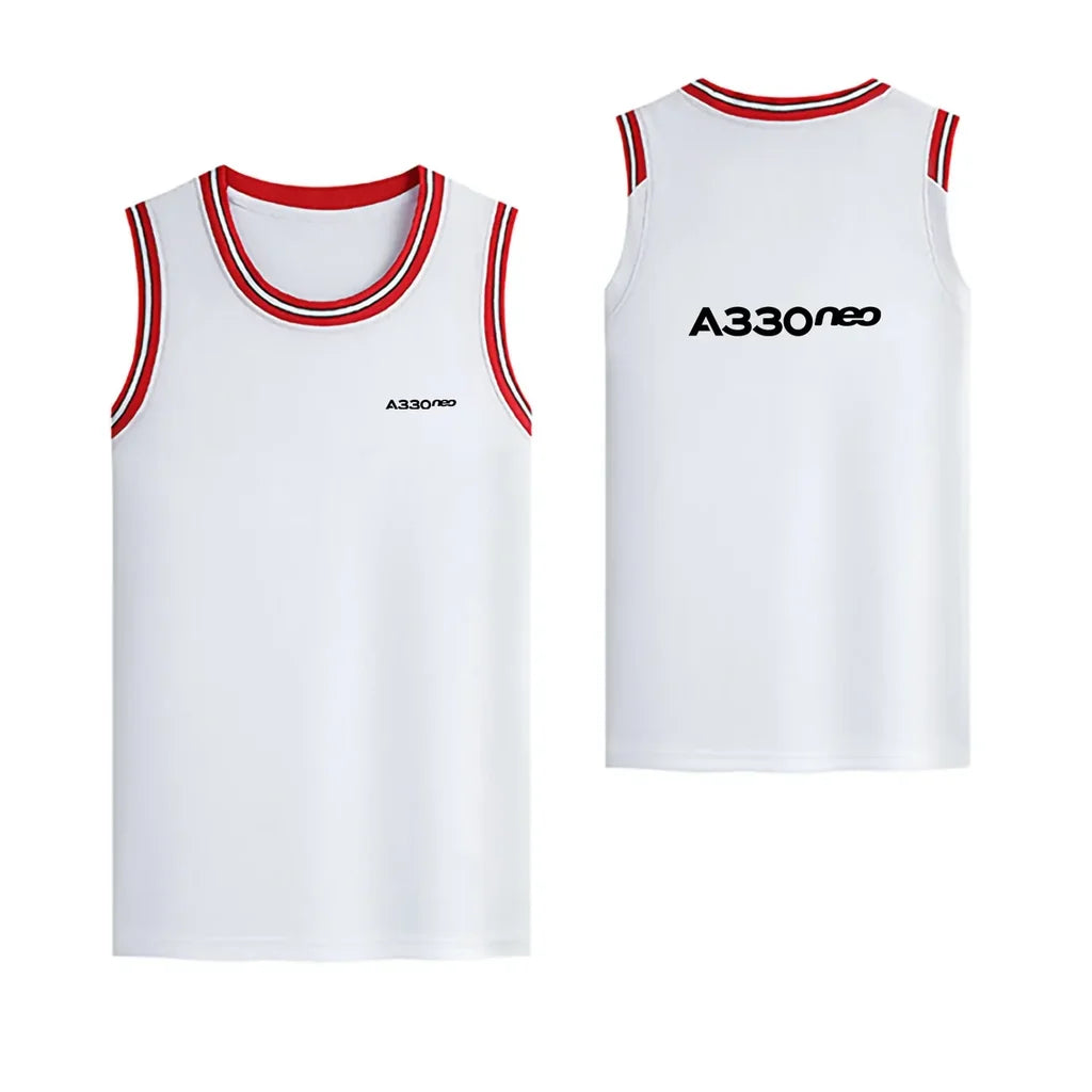 A330neo & Text Designed Basketball Style Sports Tank Tops - view 14