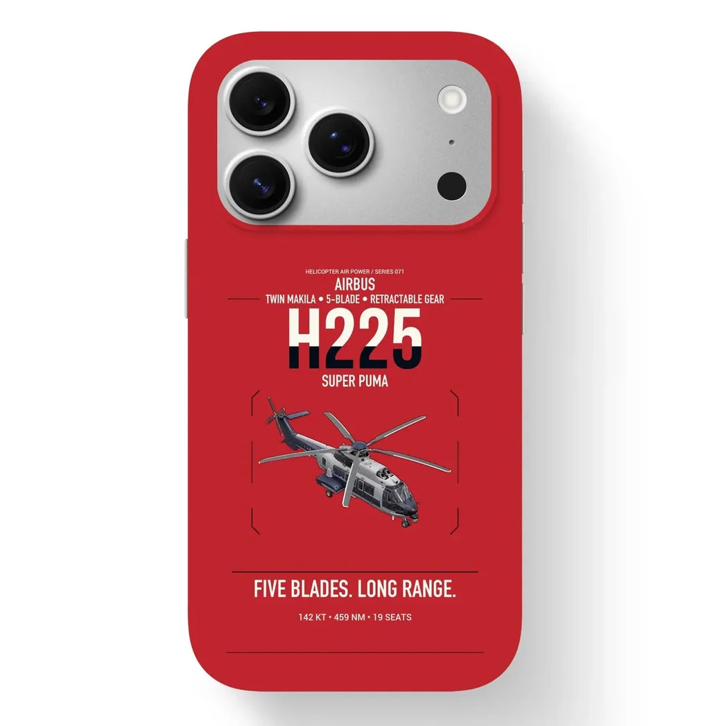 Airbus H225 design on red magsafe iphone case, for iPhone 17 Pro