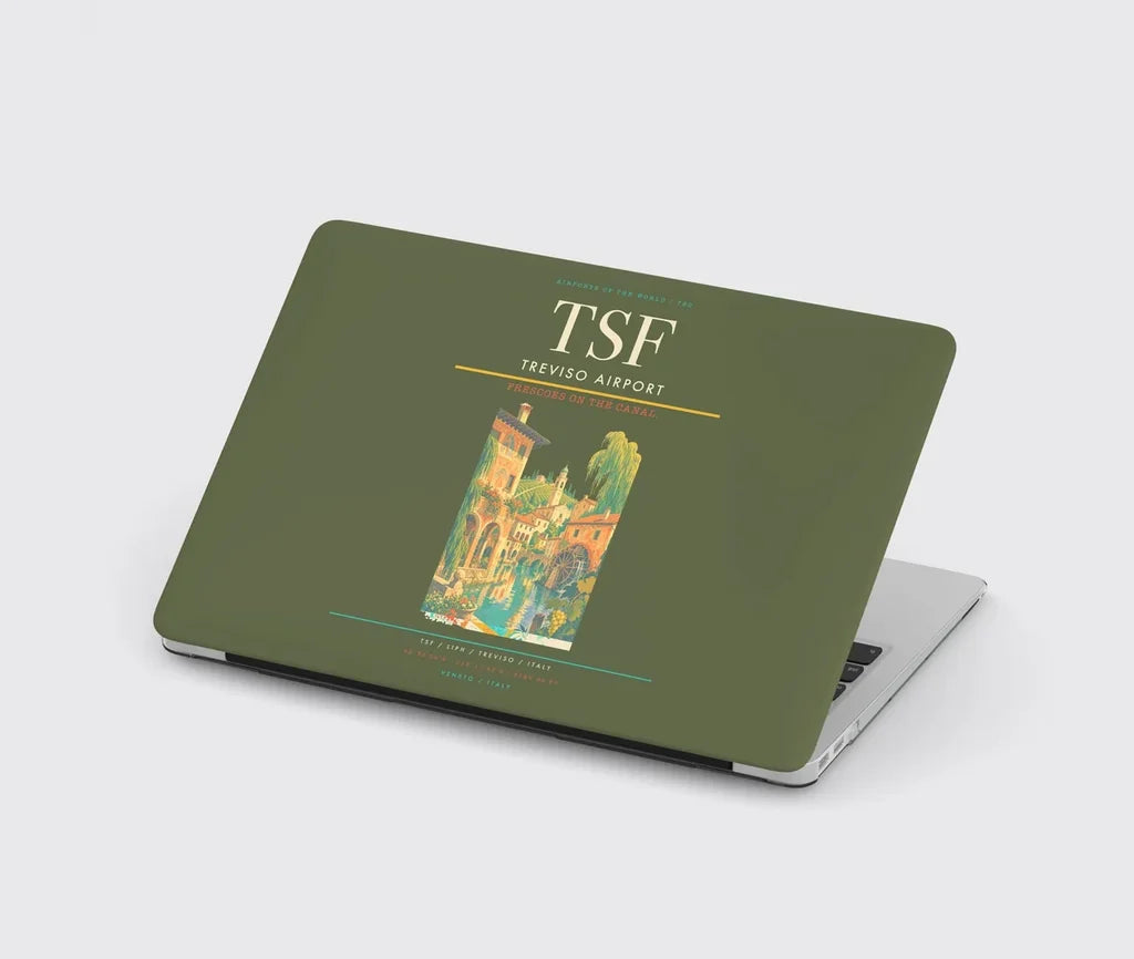 Treviso Airport (TSF) design on green army MacBook case