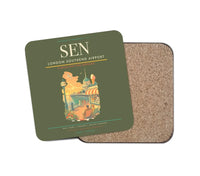 Thumbnail for London Southend Airport (SEN) design on green army 1 piece coaster