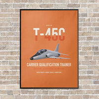 Thumbnail for T-45C Goshawk vertical canvas print - framed - orange background