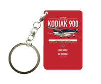 Thumbnail for Daher Kodiak 900 design on red designed key chain, double-side print