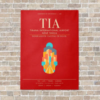 Thumbnail for Tirana International Airport Nene Tereza TIA - Canvas Framed - Red