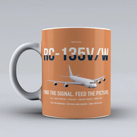 Thumbnail for RC-135V W Rivet Joint design on orange ceramic mug, double-side print