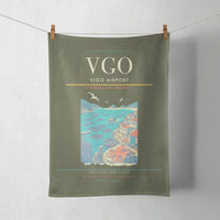 Thumbnail for Vigo Airport (VGO) design on green army towel