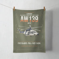 Thumbnail for Leonardo AW139 design on green army towel